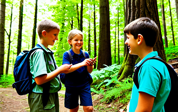 가족 단위 친환경 축제 프로그램 개발 - Nature-Based Adventure**
"A group of children and adults, fully clothed in hiking attire, are parti...