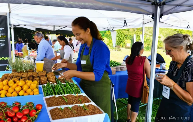친환경 축제 기획을 위한 지역 사회 협력 - **Image Prompt: Community Green Team in Action at the "Rivertown Folk Fest"**
    A vibrant, sunlit ...