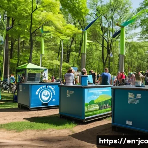 Home 33 친환경 축제에 적합한 장소 선정 팁 - A vibrant outdoor eco-friendly music festival scene set in a lush forest preserve during a sunny day...